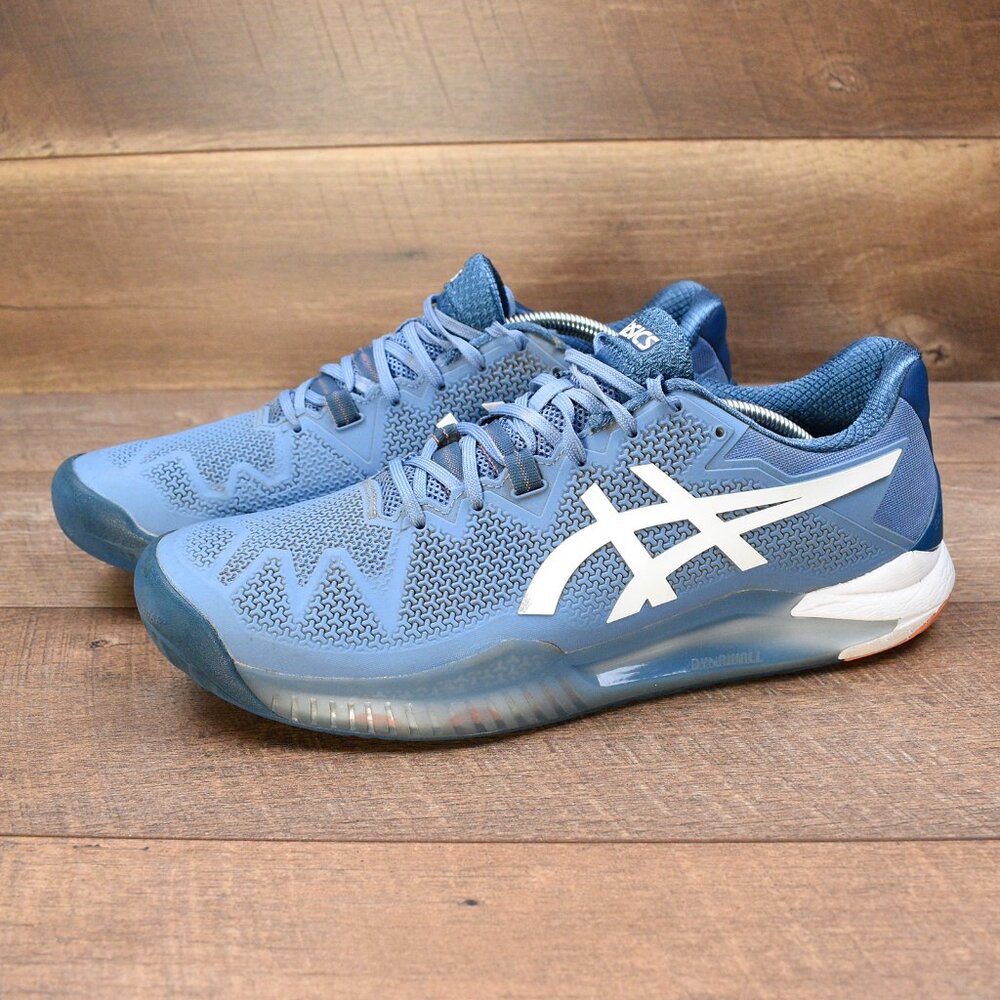 Asics Gel Resolution 8 Tennis Shoes - 11 Blue White Pickleball Men's 1041A079